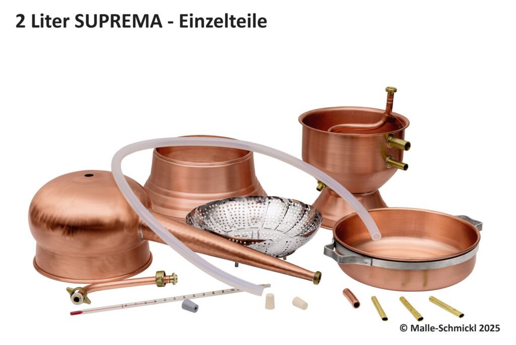 Destille SUPREMA 2 Liter - Einzelteile: Malle-Schmickl