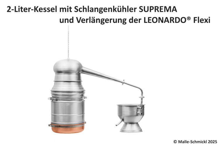 2-Liter-Kessel mit Schlangenkühler und Verlängerung