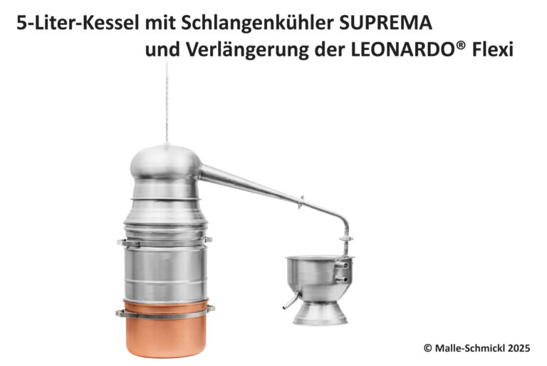 5-Liter-Kessel mit Schlangenkühler und Verlängerung